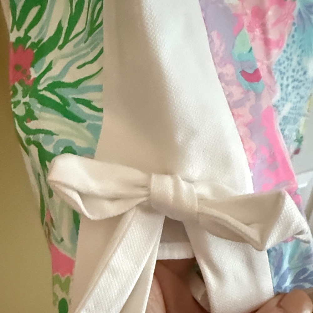 Lilly Pulitzer Multicolor Floral Shift Dress with White Panels - Picture 5 of 6